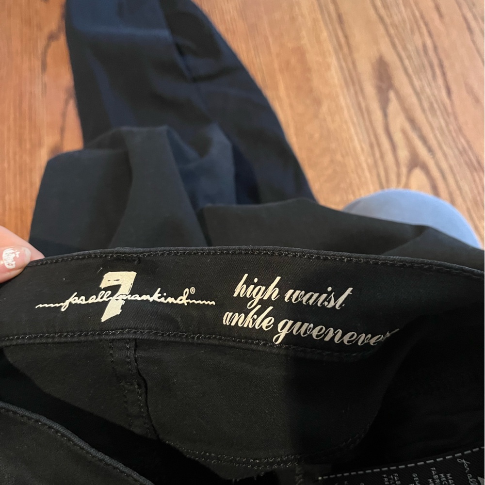 7 For All Mankind Fray Edge Black Jeans